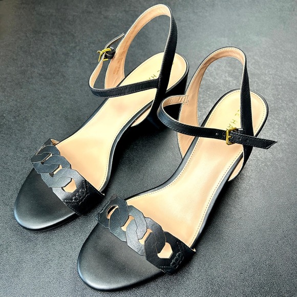 Cole Haan Josie Chain Womens Size 9 Block Heel Sandals Black Leather W29292 - Picture 6 of 6